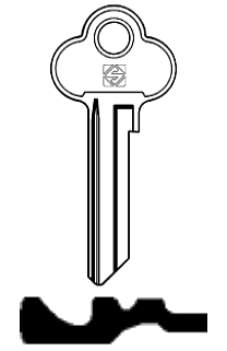 Afbeelding van Silca Cilindersleutel brass SWA6R