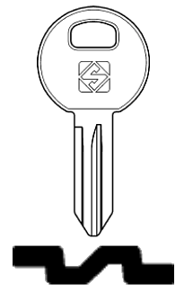Afbeelding van Silca Cilindersleutel brass TRI1R