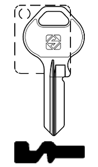 Afbeelding van Silca Cilindersleutel brass TRI5R