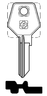 Afbeelding van Silca Cilindersleutel brass TRI7R