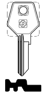 Afbeelding van Silca Cilindersleutel brass TRI9R