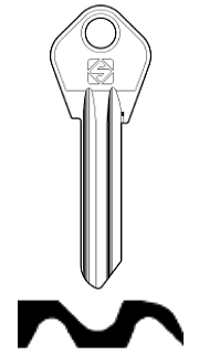 Afbeelding van Silca Cilindersleutel staal HAK1