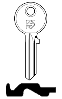 Afbeelding van Silca Cilindersleutel staal UB1R