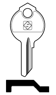 Afbeelding van Silca Cilindersleutel brass DB48R
