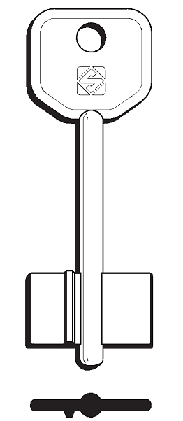 Afbeelding van Silca Klaviersleutel brass 5AT5