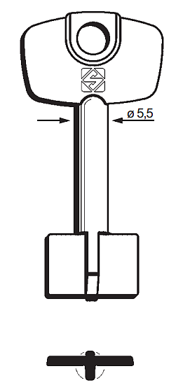 Afbeelding van Silca Klaviersleutel brass 5C15