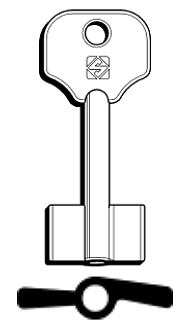 Afbeelding van Silca Dubbelbaardsleutel brass 5AGA1