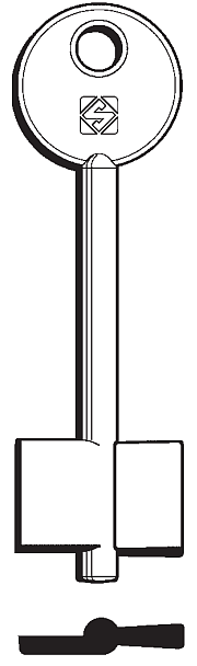 Afbeelding van Silca Dubbelbaardsleutel brass 5DK1