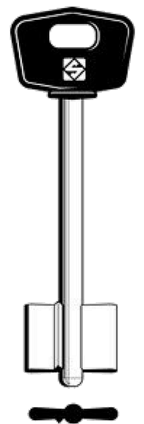 Afbeelding van Silca Dubbelbaardsleutel brass 5MT21P