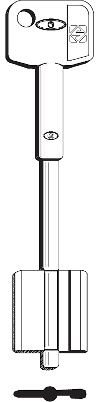 Afbeelding van Silca Dubbelbaardsleutel brass 5R12T