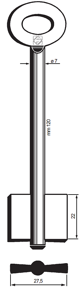 Afbeelding van Silca Dubbelbaardsleutel ijzer 7612
