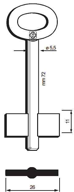 Afbeelding van Silca Dubbelbaardsleutel ijzer 7659