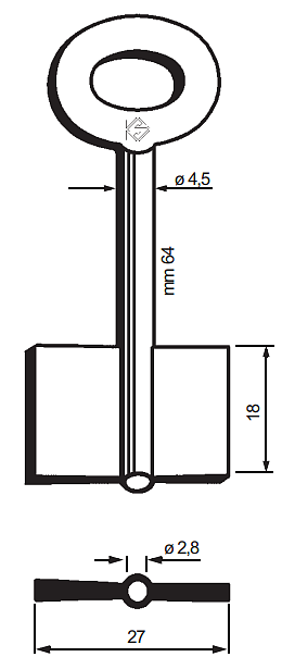 Afbeelding van Silca Dubbelbaardsleutel ijzer 8164STM
