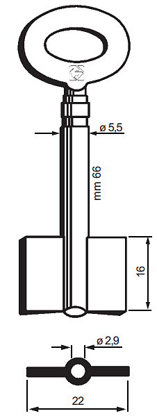 Afbeelding van Silca Dubbelbaardsleutel ijzer 8166STM
