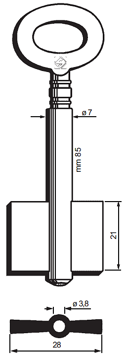 Afbeelding van Silca Dubbelbaardsleutel ijzer 8181STM