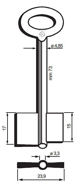 Afbeelding van Silca Dubbelbaardsleutel ijzer 8473H