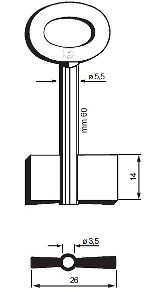Afbeelding van Silca Dubbelbaardsleutel ijzer 8606
