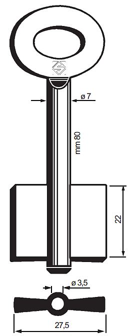 Afbeelding van Silca Dubbelbaardsleutel ijzer 8608