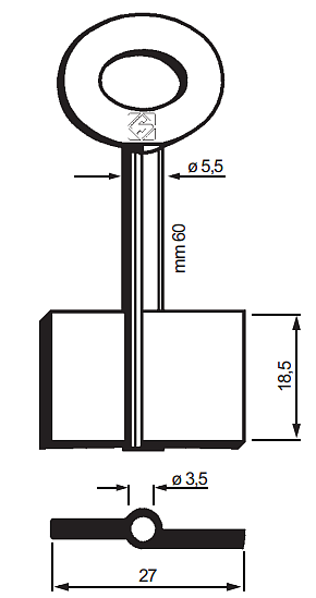Afbeelding van Silca Dubbelbaardsleutel ijzer 8656