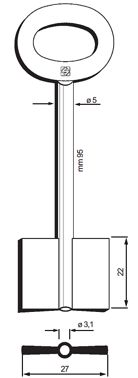 Afbeelding van Silca Dubbelbaardsleutel ijzer 8695SSL