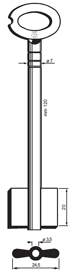 Afbeelding van Silca Dubbelbaardsleutel ijzer 8712