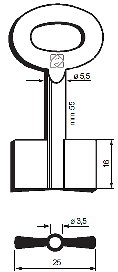 Afbeelding van Silca Dubbelbaardsleutel ijzer 8956/1