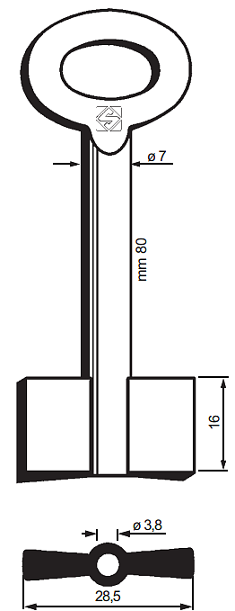 Afbeelding van Silca Dubbelbaardsleutel ijzer 8979