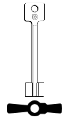 Afbeelding van Silca Klaviersleutel brass 5BUR5