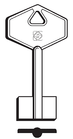 Afbeelding van Silca Klaviersleutel brass 5IT3