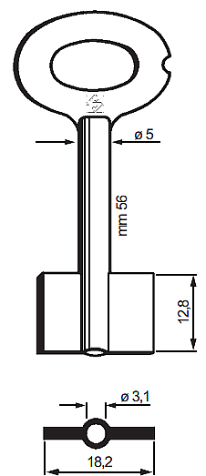 Afbeelding van Silca Klaviersleutel brass 5ME1
