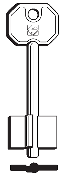 Afbeelding van Silca Klaviersleutel brass 5MS5