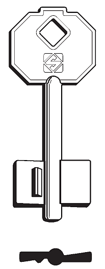 Afbeelding van Silca Klaviersleutel brass 5PF1