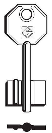 Afbeelding van Silca Klaviersleutel brass 5PT3