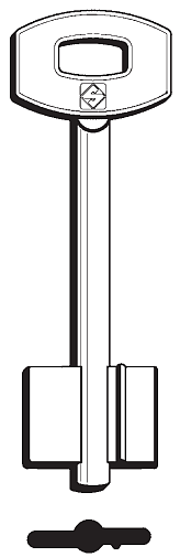 Afbeelding van Silca Klaviersleutel brass 5SCM6