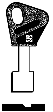 Afbeelding van Silca Klaviersleutel brass MT2P