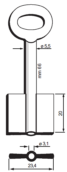 Afbeelding van Silca Klaviersleutel pijp ijzer 8466ASS