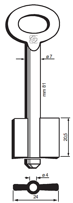 Afbeelding van Silca Kluissleutel ijzer 8981