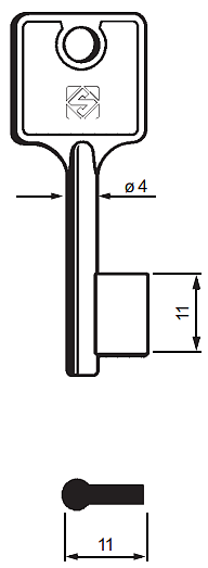 Afbeelding van Silca Klaviersleutel brass 6BDE1