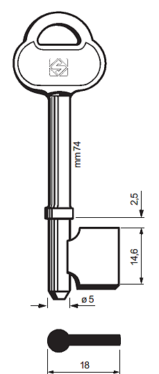 Afbeelding van Silca Klaviersleutel ijzer 2AS1