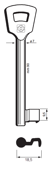 Afbeelding van Silca Klaviersleutel ijzer 2NFHL (106N)