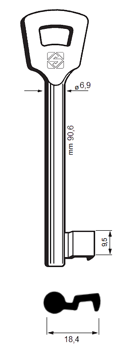 Afbeelding van Silca Klaviersleutel ijzer 2NFHL -6NFH2L (106N)