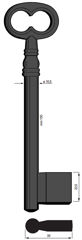 Afbeelding van Silca Klaviersleutel ijzer dop 5115