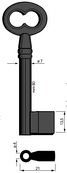 Afbeelding van Silca Klaviersleutel ijzer pijp 6108