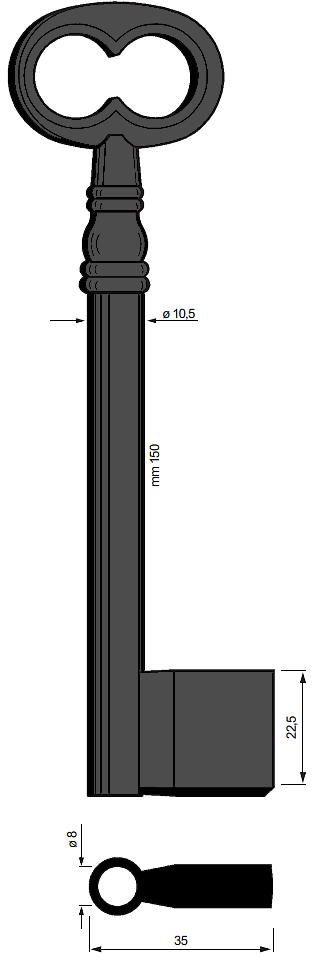 Afbeelding van Silca Klaviersleutel ijzer pijp 6115