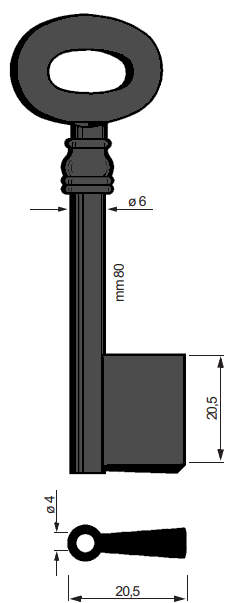 Afbeelding van Silca Klaviersleutel pijp ijzer 6508