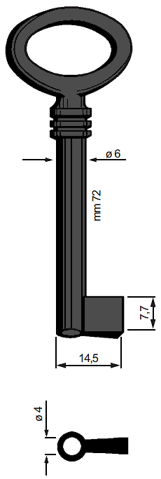 Afbeelding van Silca Klaviersleutel ijzer pijp 6507/1