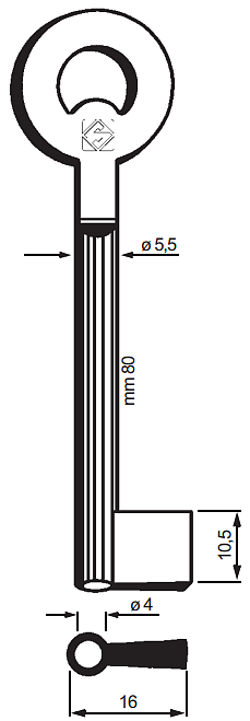 Afbeelding van Silca Klaviersleutel pijp ijzer 6803