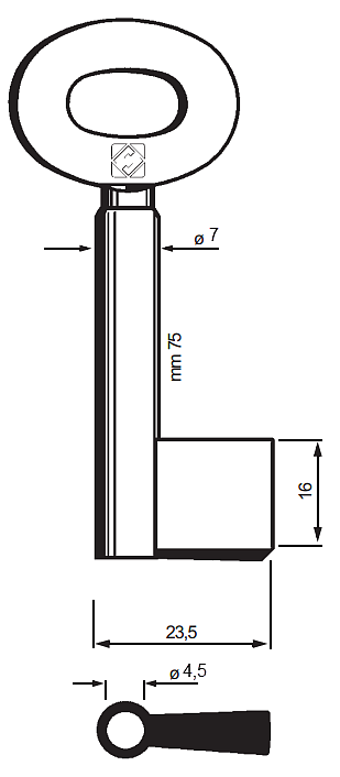 Afbeelding van Silca Klaviersleutel pijp ijzer 9207
