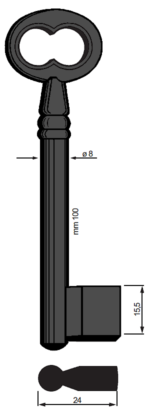 Afbeelding van Silca dopsleutel 5110 100x8mm