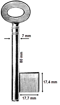 Afbeelding van Franse voordeursleutel art. 136 80x7.5mm